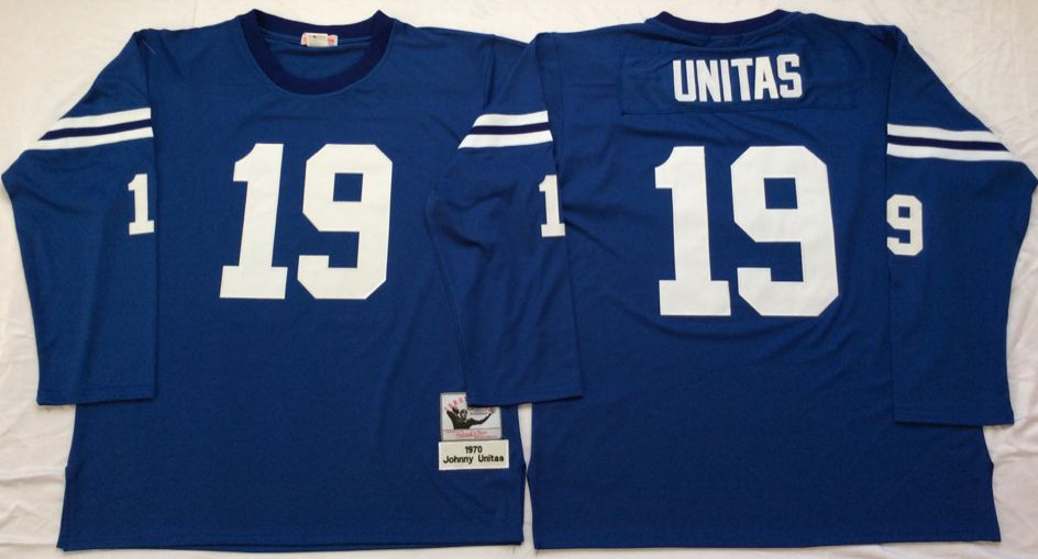 Men NFL Indianapolis Colts 19 Unitas blue Mitchell Ness jerseys